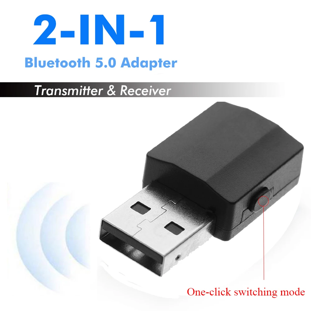 Bluetooth трансмиттер 5 0 с приемником 3 мм AUX стерео беспроводной адаптер для