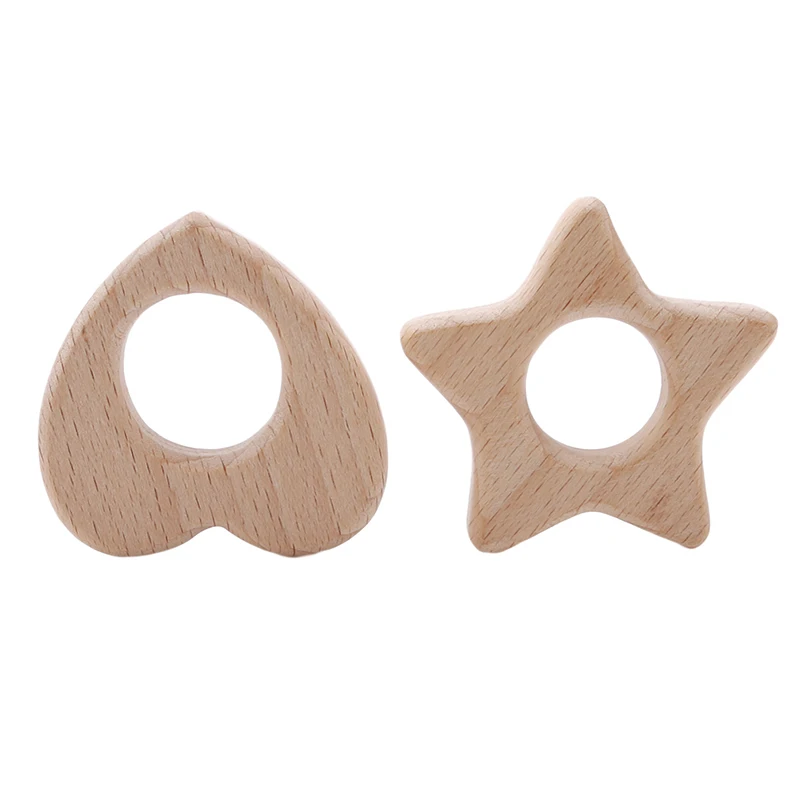 Новинка Натуральный Деревянный Прорезыватель для зубов малышей с изображением