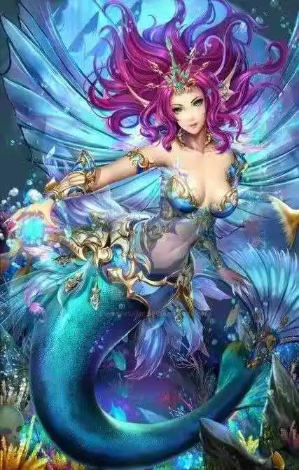 

5D DIY Diamond Painting Cartoon Mermaid Full Square Round Painted Mosaic Embroidery Cross StitchChristmas Decorations For Home