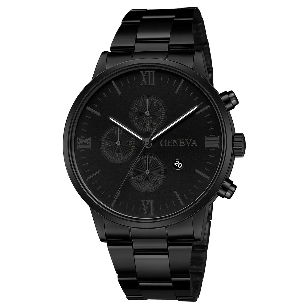 

GENEVA The Men Watches Luxury Calendar Black Bracelet Watch Men Sport Wristwatches Male Clock relogio masculino reloj hombre