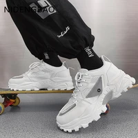 luxury men sneakers 2021 mesh breathable vulcanized shoes white khaki outdoor chunky shoes casual platform trainers size 39 48