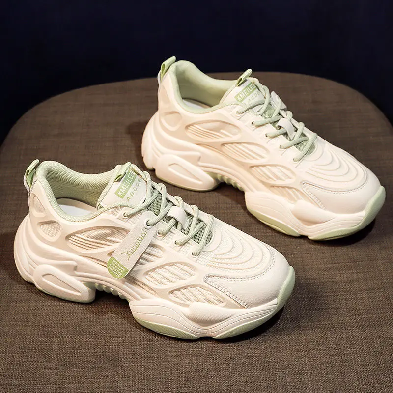 

Sneakers Women Thick Bottom Daddy Shoes Autumn Thick Bottom Round Toe Breathing Leisure Versatile Women Small White Shoes