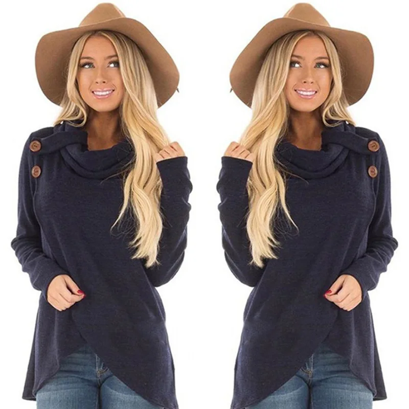 Женские толстовки с капюшоном однотонные на пуговицах весна осень 2019|Женские и