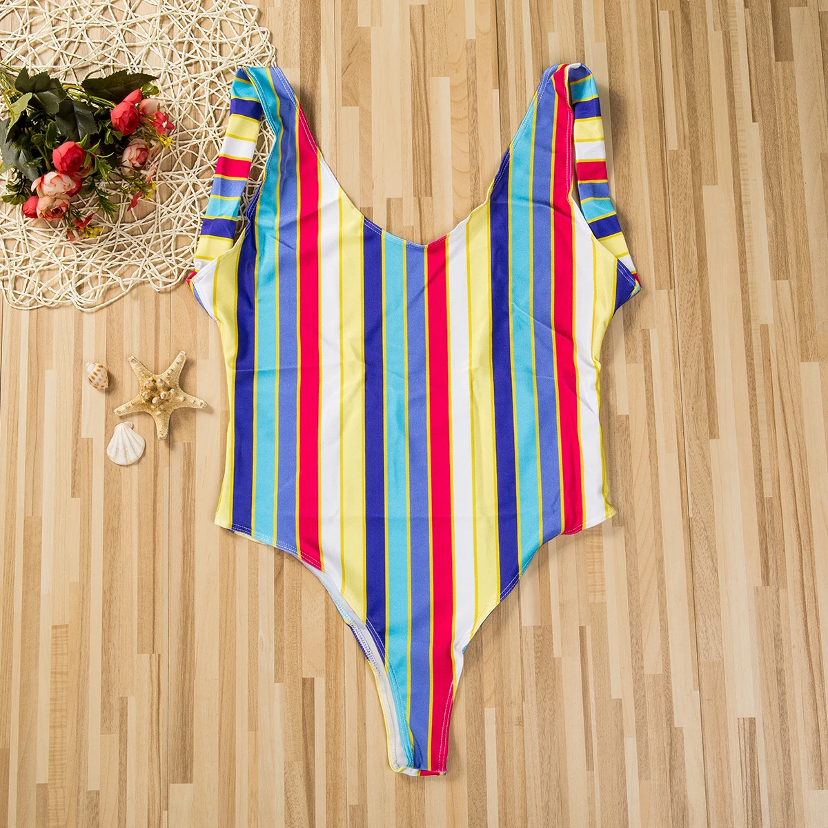Летний популярный женский Полосатый цельный костюм купальник сексуальный пуш-ап