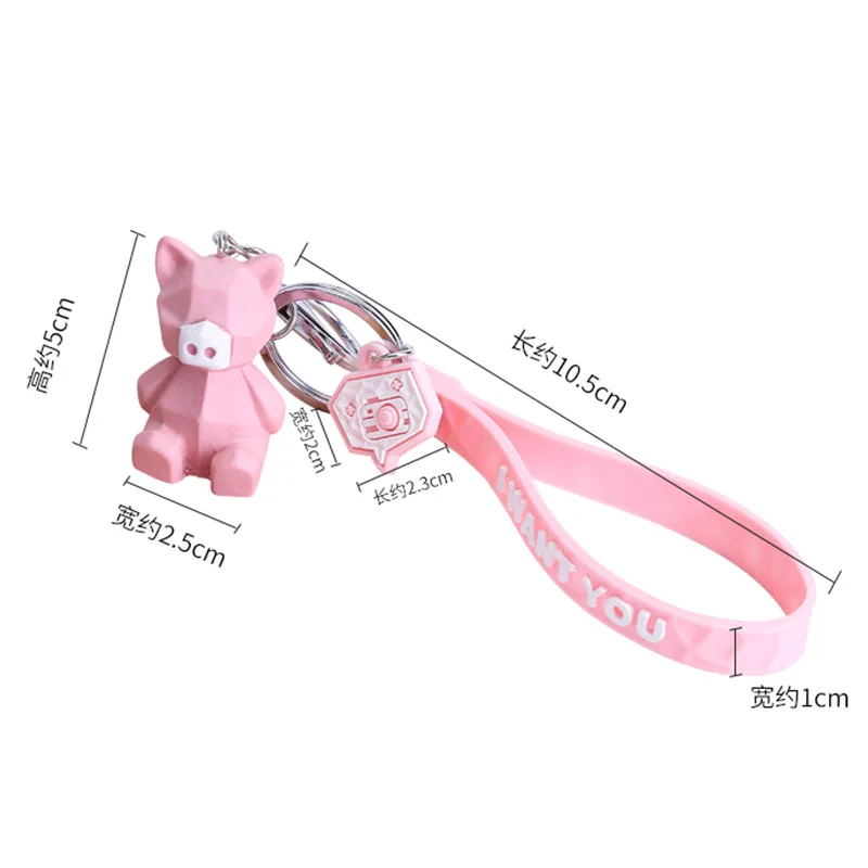 

Creative Cartoon Animal Unicorn Keychain Cute PVC Lanyard Bag Charms Creative Dinosaur Panda Car Keyring Accessories Bulk