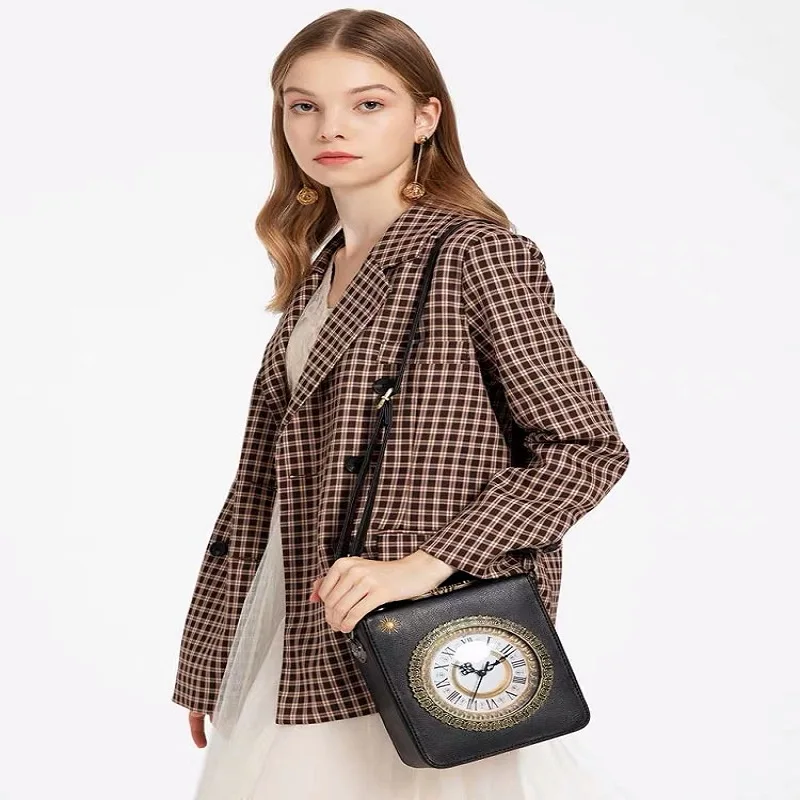 Новинка 2019 индивидуальная забавная модная кожаная сумка в форме часов женская