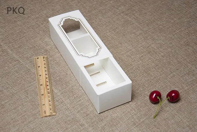 

10 шт./лот 15,5x6,5x5,2 см бумажная коробка для торта миндальное печенье упаковочная коробка с окном PVC Свадебные вечерние интересный подарок