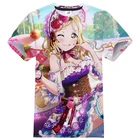 Футболка Love Live с аниме девочкой кавайная уличная одежда с 3D принтом Спортивная повседневная рубашка для мужчин и женщин футболка в стиле хип-хоп модные футболки унисекс