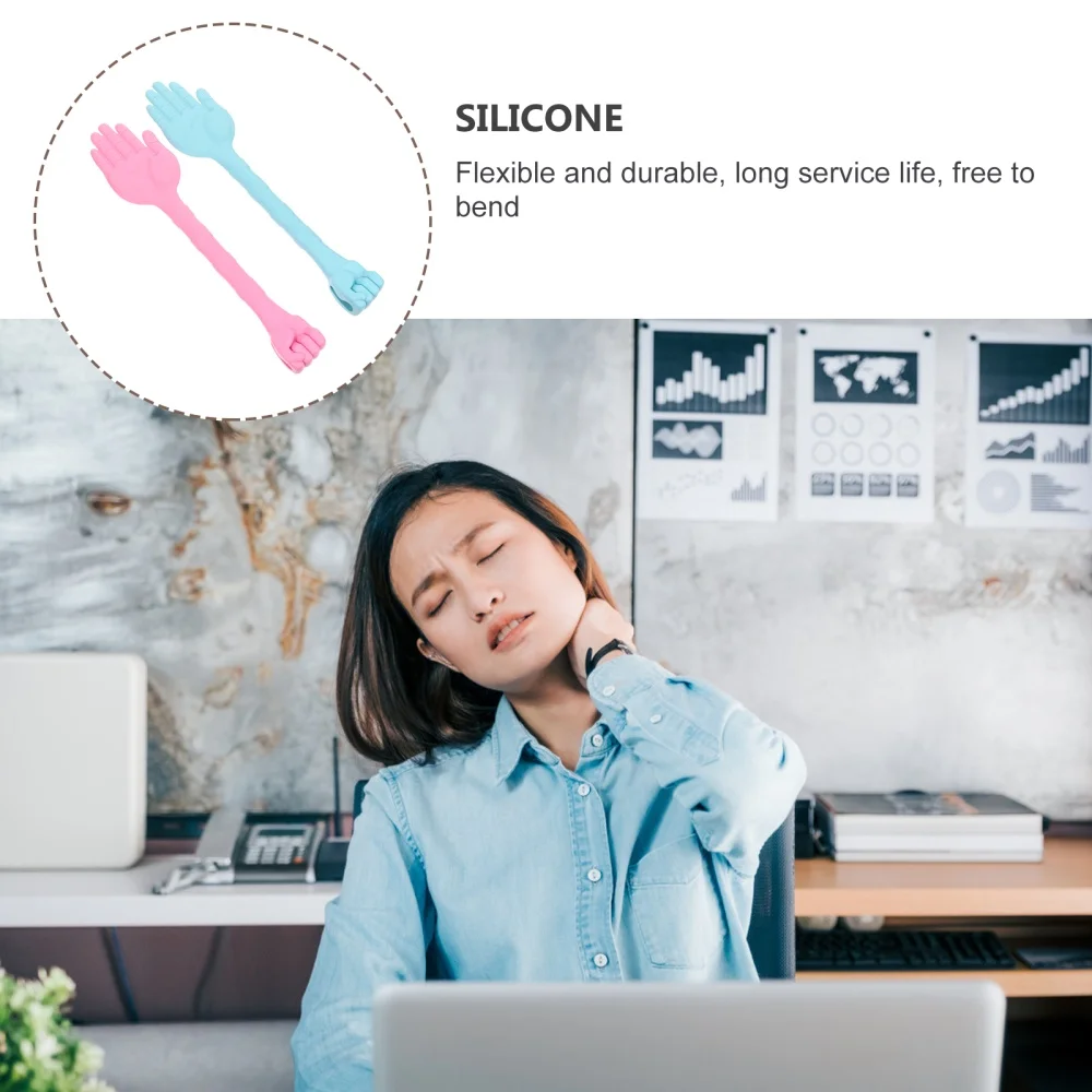 

2 Pcs Hand-held Back Hammers With Two Palms To Pat The Scraping Boards (Pink+Sky Blue)
