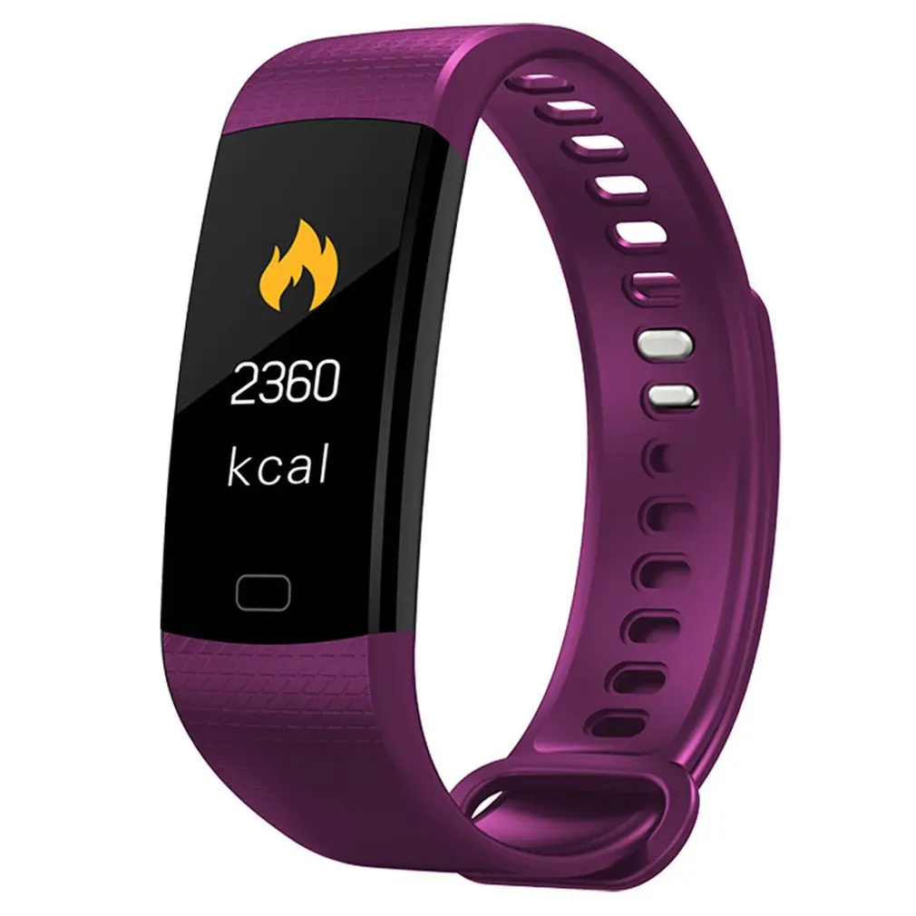 Фиолетовый Bluetooth умный Браслет цветной экран Y5 Smartband монитор сердечного ритма измерения артериального давления для мужчин t фитнес-трекер Смарт-часы для мужчин - Цвет: Фиолетовый