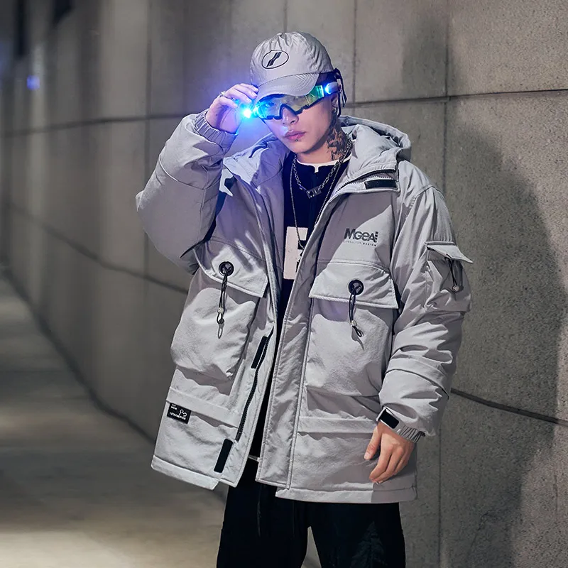 Новый пуховик для мужчин красивая сохраняющая тепло куртка в стиле сафари зимнее