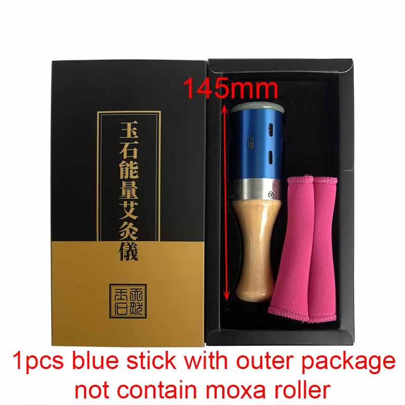 blue with box Горячее предложение Высокое Качество Современная прижигание нефрита мокса палка ролик теплая терапия Уход за кожей красота лицо маленький дым капуста рулон - Цвет: blue with box