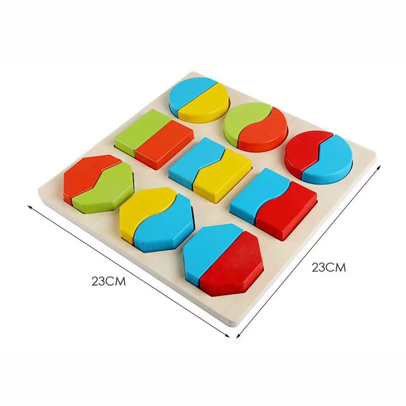

Children Wooden Puzzle Montessori Materials Geometric Shape Color Learning Toy Baby Early Educational Toys for Kids 3d Puzzles