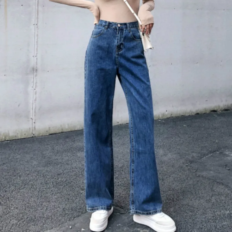 

160 -185 Cm Height Women Jeans Tall Wide Leg Long Pants Mom High Waisted Jeans Female Extended Loose Casual Black Denim Pants