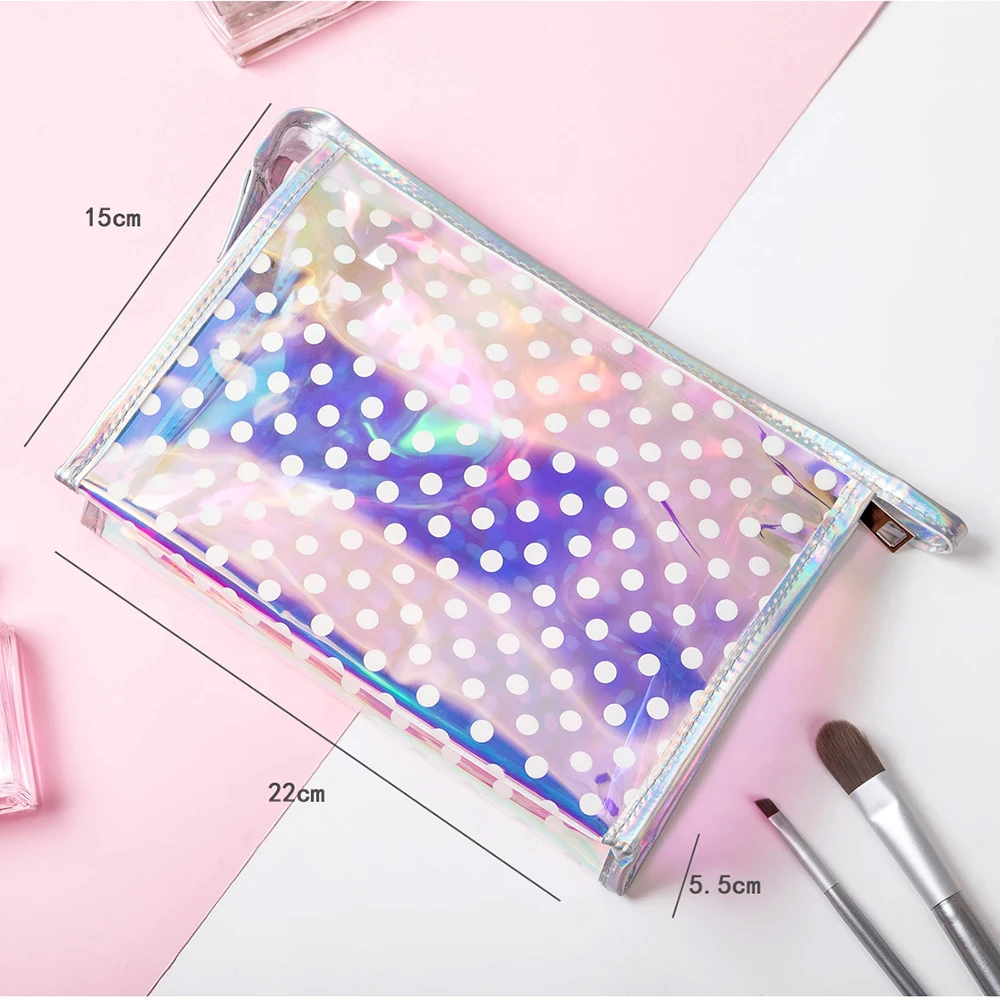 

1pcs 2021 Laser Cosmetic Bag Women Girls Makeup Case Pvc Transparent Beauty Organizer Pouch Female Jelly Bag Lady Make Up Pouch