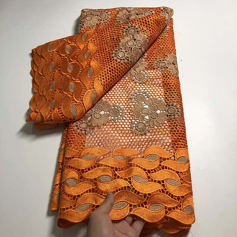 

French Guipure Cord Lace High Quality Nigerian African Cord Lace Fabric Punch Water Soluble For Wedding Party Material 5 Yards