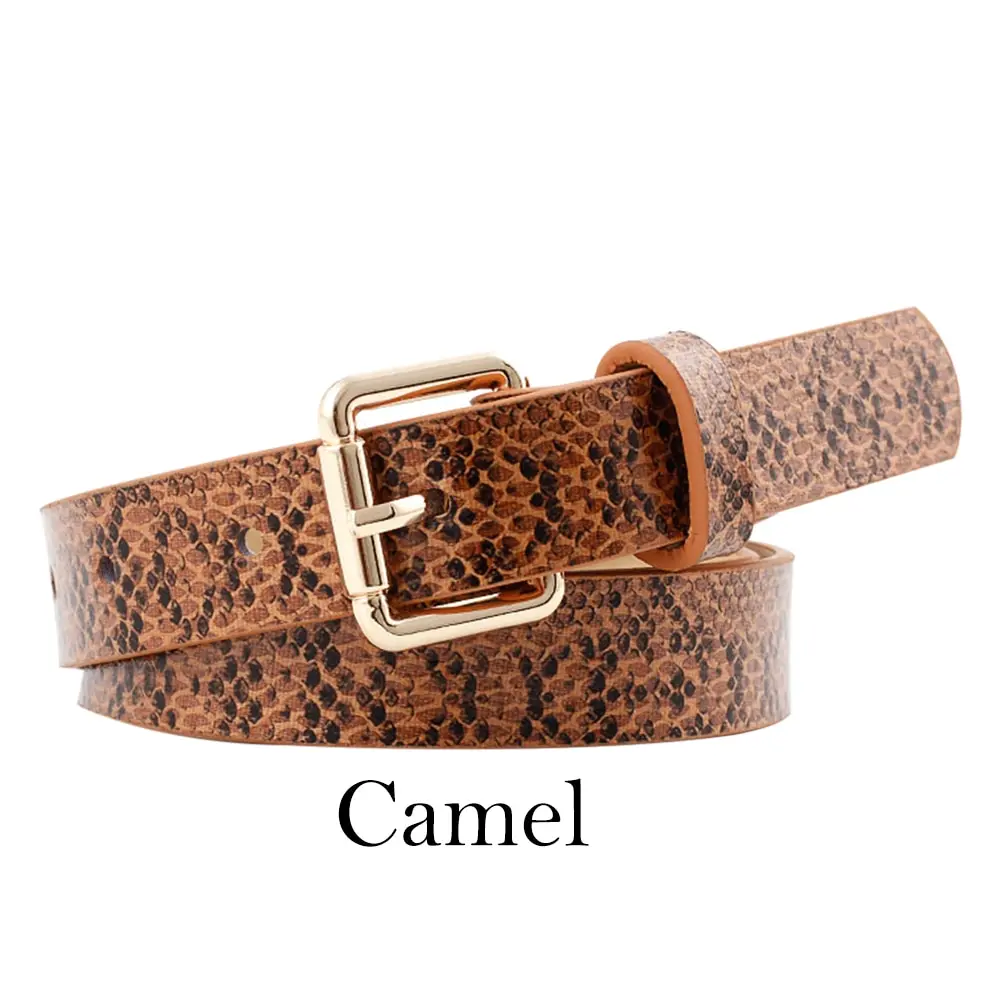 camel Женский широкий пояс-шарф пояс из конского волоса с леопардовым узором розовая металлическая пряжка золотого цвета поясные ремни леопардовый Черный Красный сексуальный пояс - Цвет: camel
