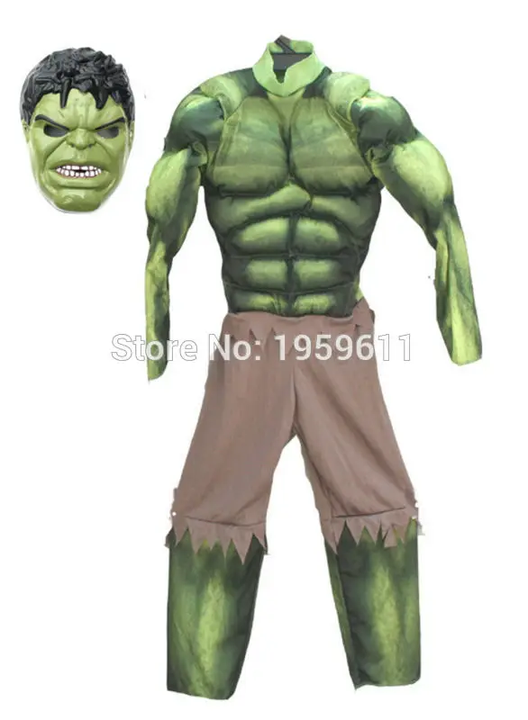 Классический Детский костюм Мстителей Халка разноцветная футболка маскарадное