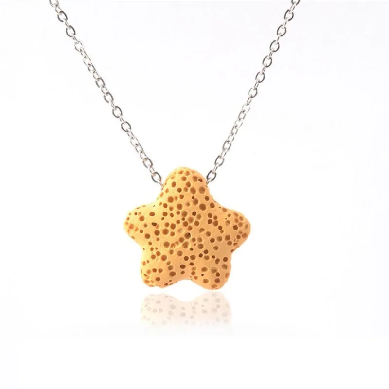 Красочные Звезды Лава камень эфирное масло диффузор ожерелье Ароматерапия