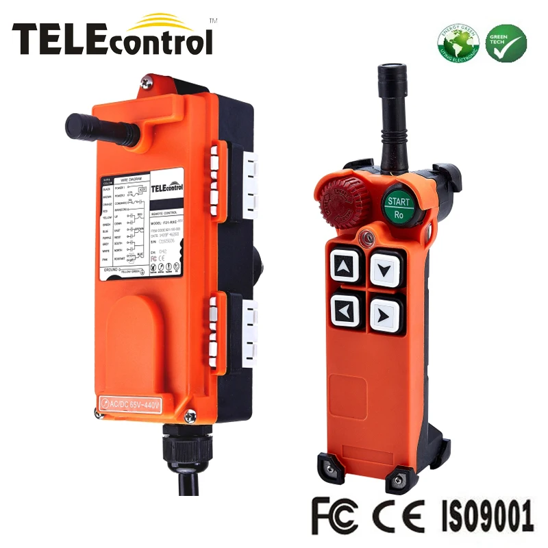 Telecontrol 4 channel single speed buttons key cordless industrial electric hoist crane radio remote control switch F21-4S