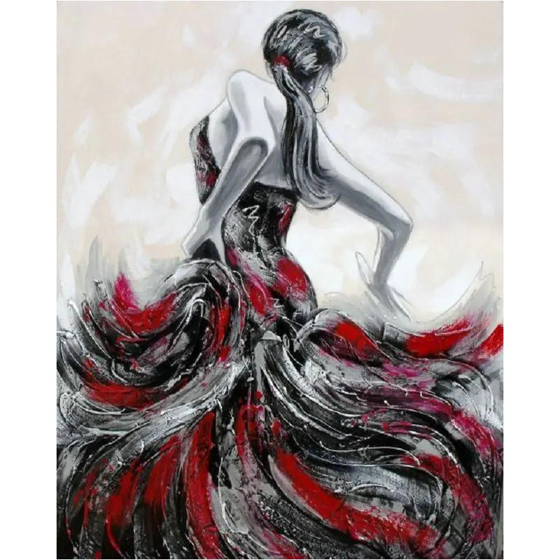

AMTMBS Dance Girl Art Pictures DIY Painting By Numbers Adults For Drawing On Canvas HandPainted Coloring By Numbers Wall Decor