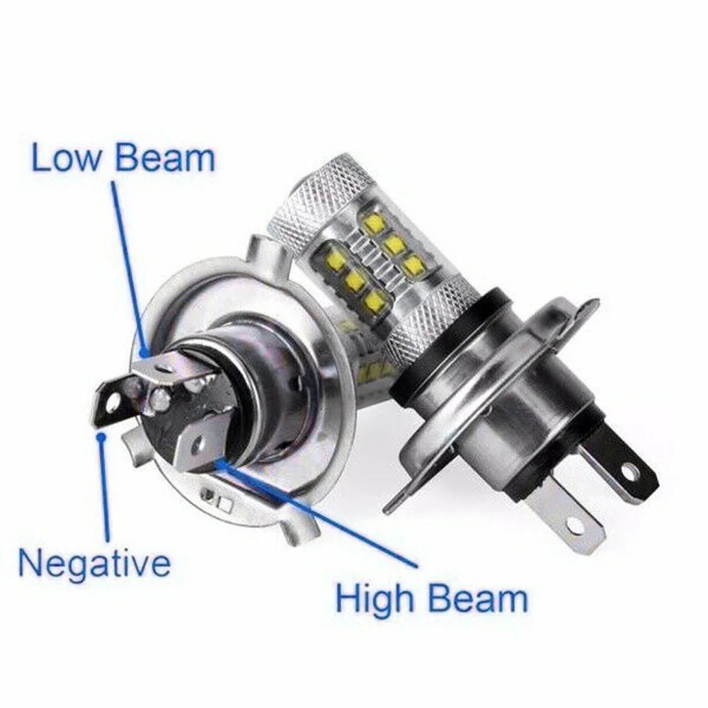 

2pcs H4 9003 HB2 Driving LED Headlight 80W High/Low Beam DRL 90W White Led Fog Lights Car Accessories