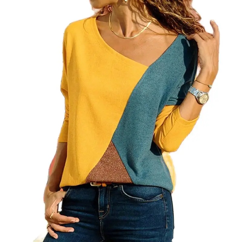 Женская футболка с длинным рукавом и круглым вырезом размеры до 5xl|Футболки| |