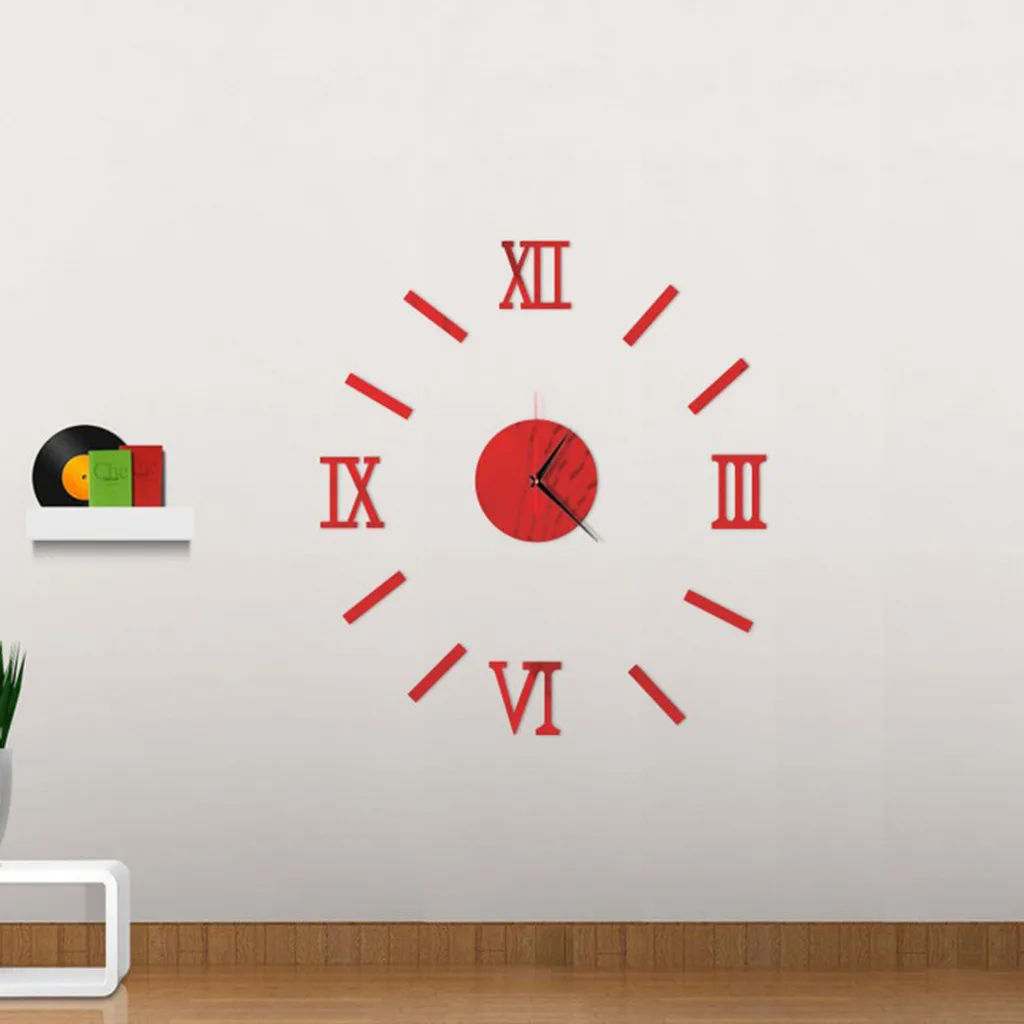 Креативные настенные часы 3D Ретро стиль для дома Детский Стиль DIY зеркальные