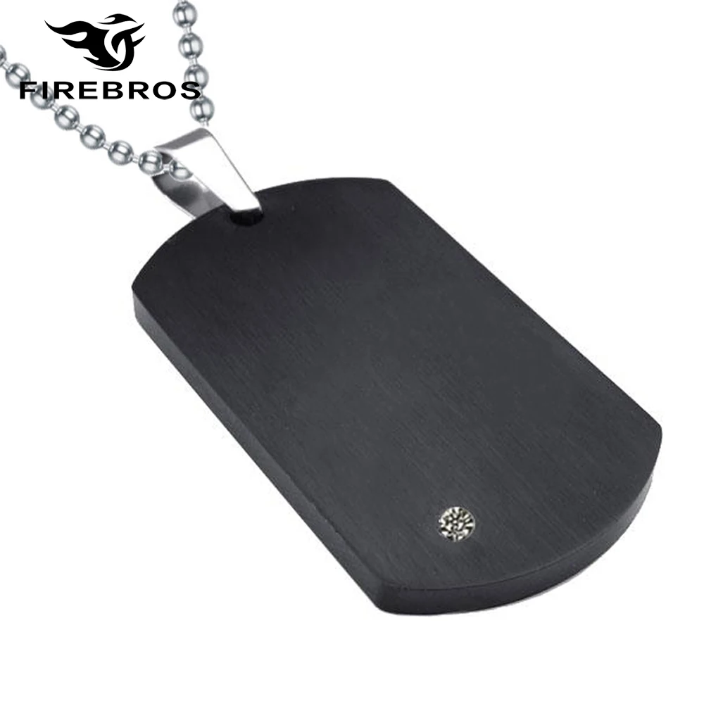 Цепочка с бусинами FIREBROS Мужская ожерелье из черного титана и нержавеющей стали