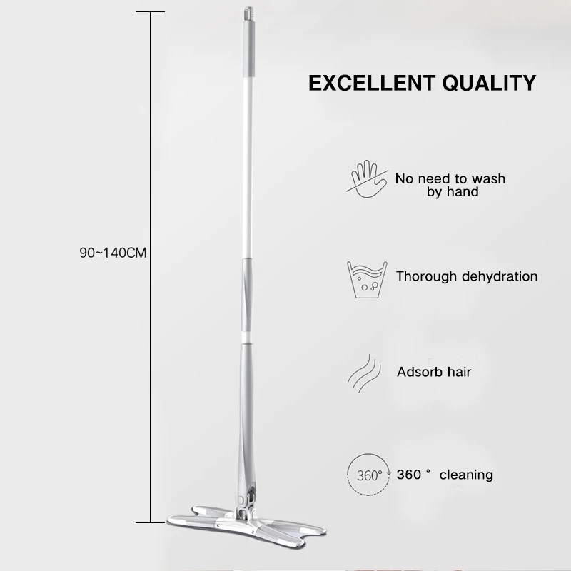

Hand Free Floor Mop Easy Washing Wringing Microfiber Replacement Pad Home Kitchen Hardwood Laminate Wet And Dry Mop Kit Flat Mop
