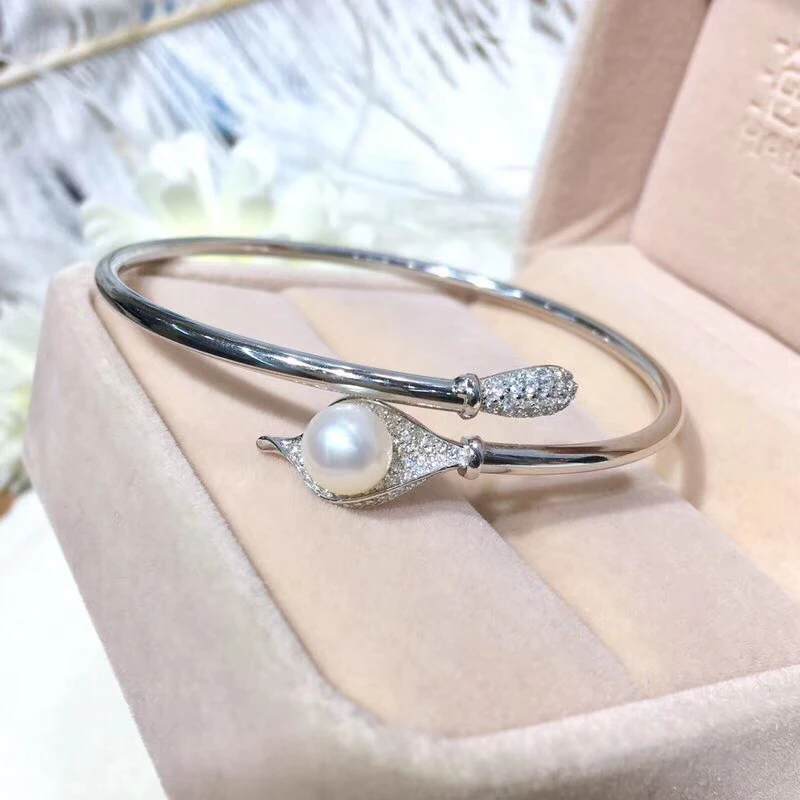 

925 Sterling Silver Bangle Mountings ADJUSTABLE Bangle Findings Jewelry Parts Fittings Accessories for Pearls Beads Stones