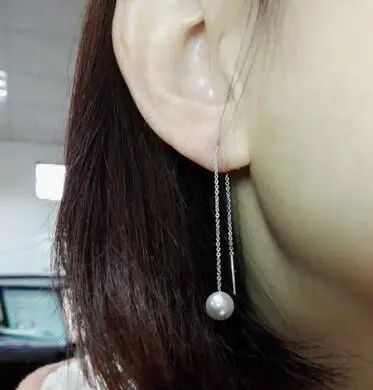 

Free shipping Details about Natural Round 7MM Freshwater Pearl Line Dangle Earrings 14 White Gold Jewelry