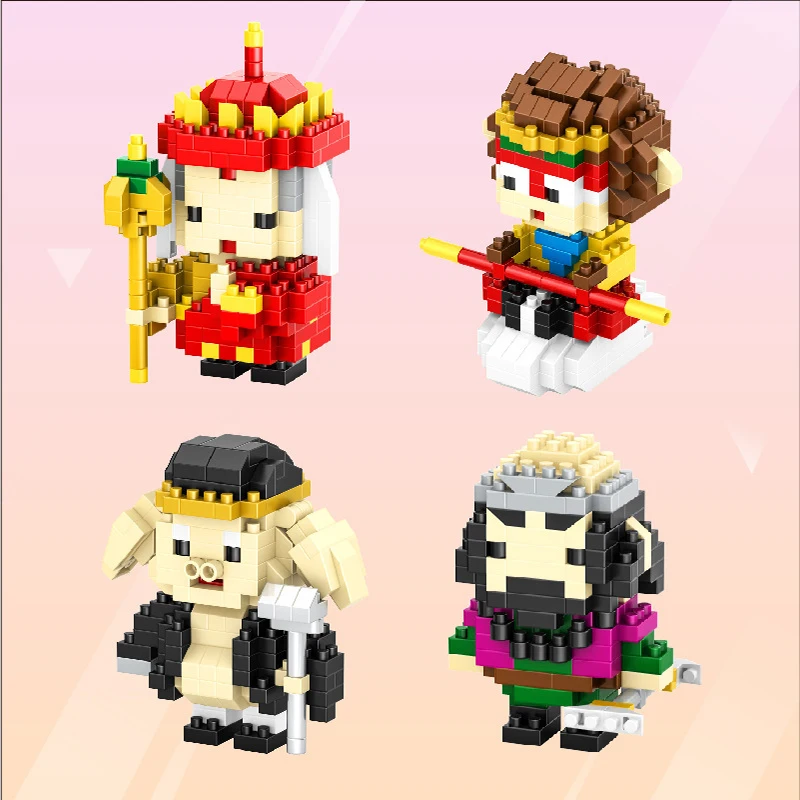 

Конструктор мультяшный в китайском стиле, кирпичи, Классическая анимационная 3d-модель, блоки для тренировок, сборные игрушки для рук