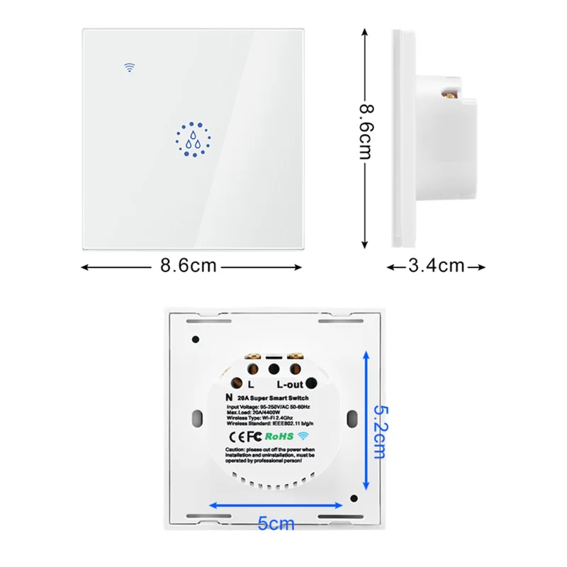 

eWelink APP 20A Smart WiFi Boiler Switch, Water Heater Switch, Timer Setting, Wireless Control, Works With Alexa Google Home