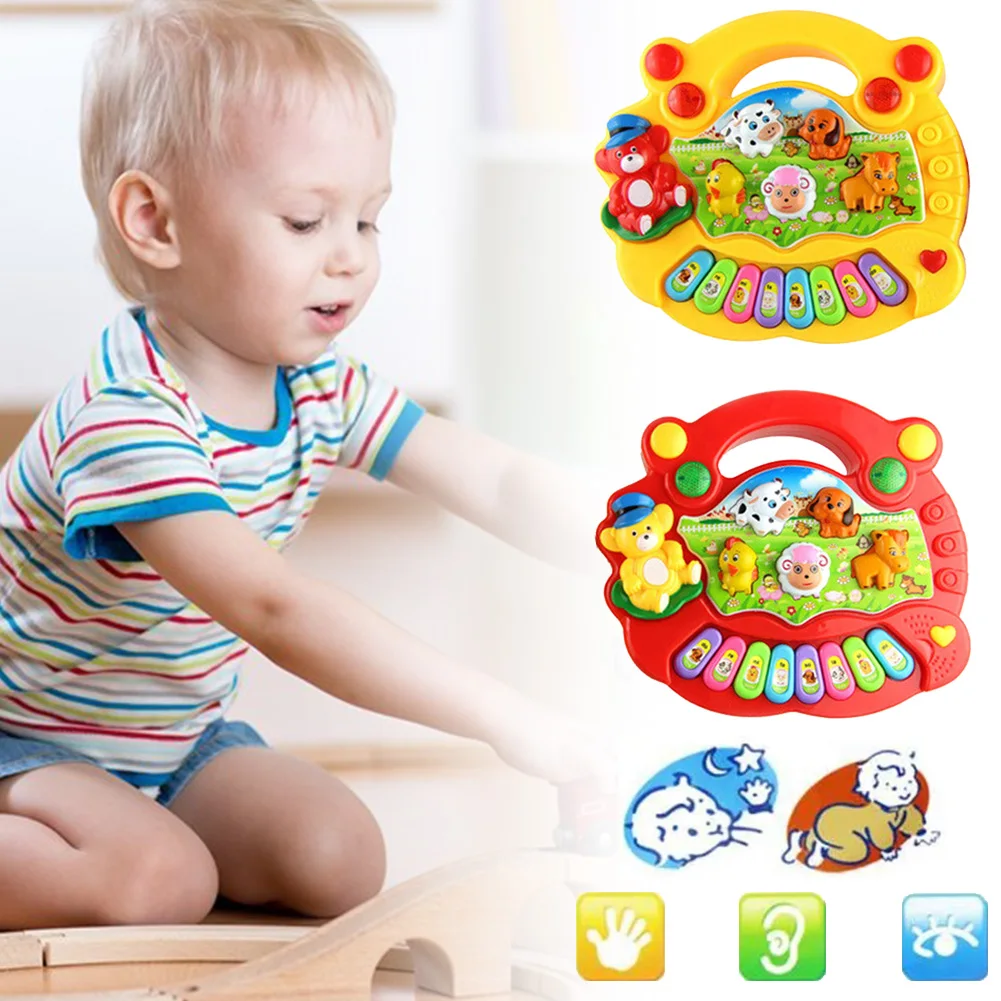

2 Colors Toddler Piano Kids Musical Instrument With Farm Animal Sound 8 Notes Music Educational Keyboard Piano Baby Toys