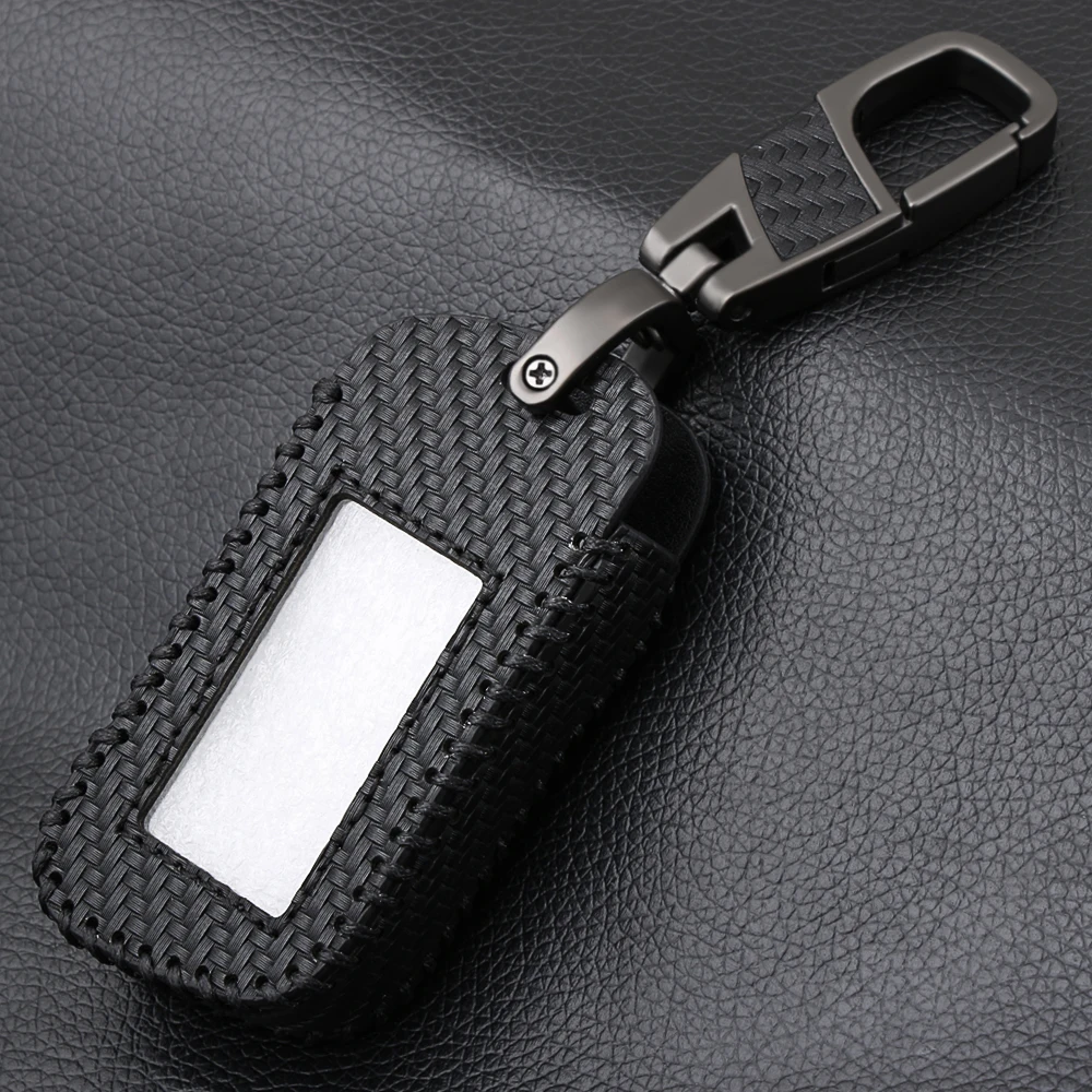 Кожаный чехол для ключа автомобиля из углеродного волокна A93 Starline A39 A63