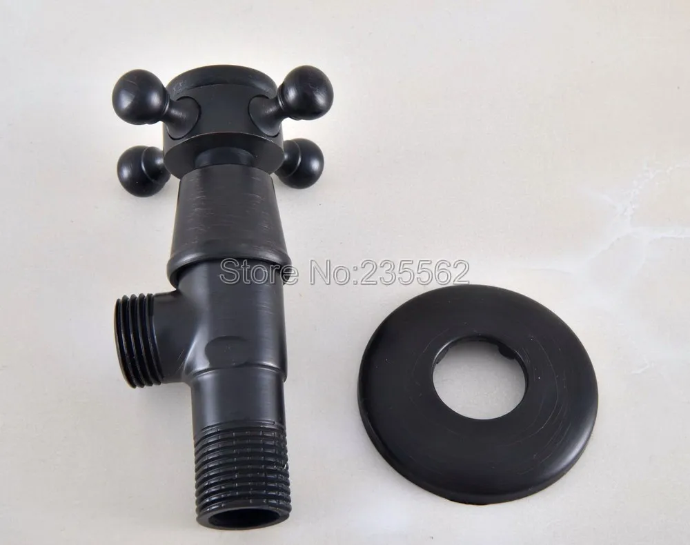 

1 Pcs Black Oil Rubbed Brass 1/2"malex 1/2" male Brass Bathroom Angle Stop Valve Lav349