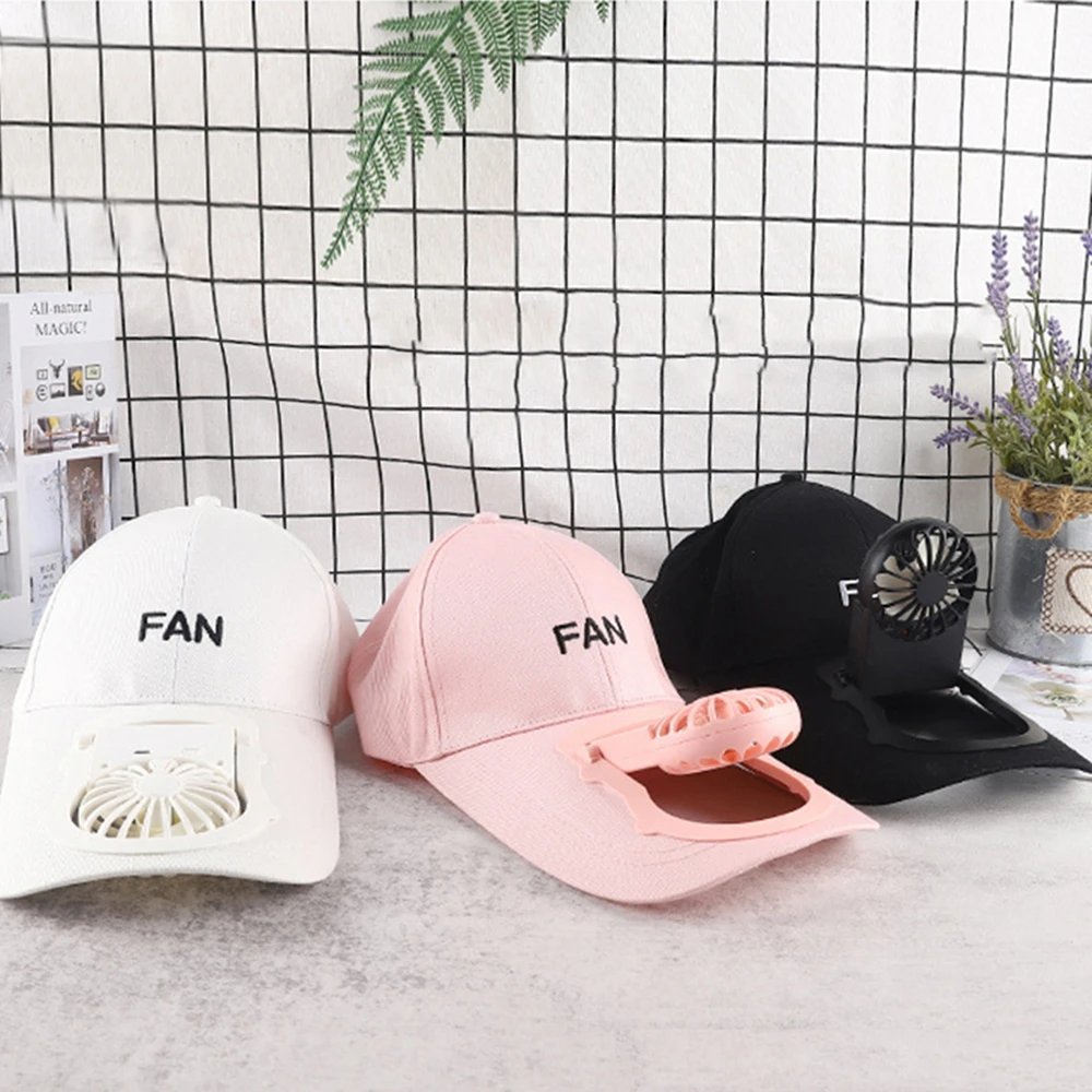 

Baseball Battery USB Charging Sun Cap Portable Adjustable Hat Fan
