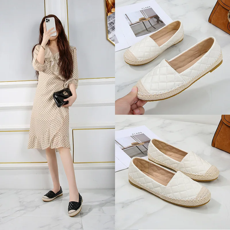 

Мягкие кожаные туфли из пеньковой веревки, простая обувь в рыбацком стиле для ленивых, на плоской подошве, однотонные маленькие ароматы, для...