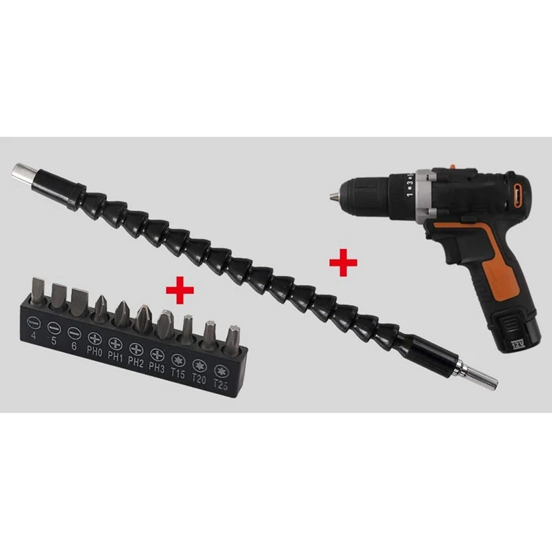 

4 Pcs Flexible Drill Bit Extension Kits, 1 Set Drill Bit Sets, 2Pcs Flexible Socket Extension Cable