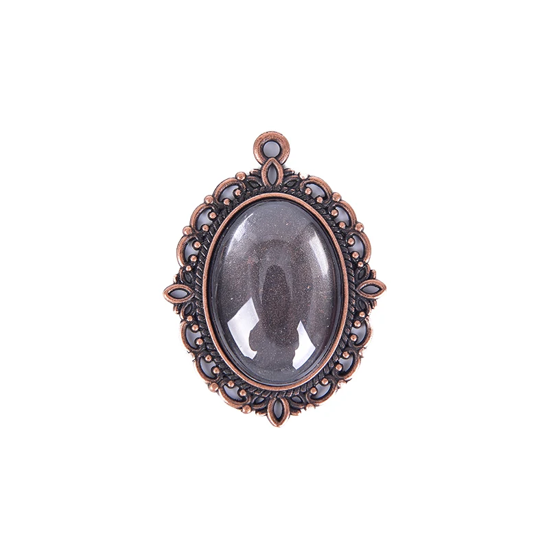 

60Pcs Round Pendant Tray With Glass Cabochons Base Cabochon Frame With Glass Dome Setting Tray For Vintage Necklace 5 Colors