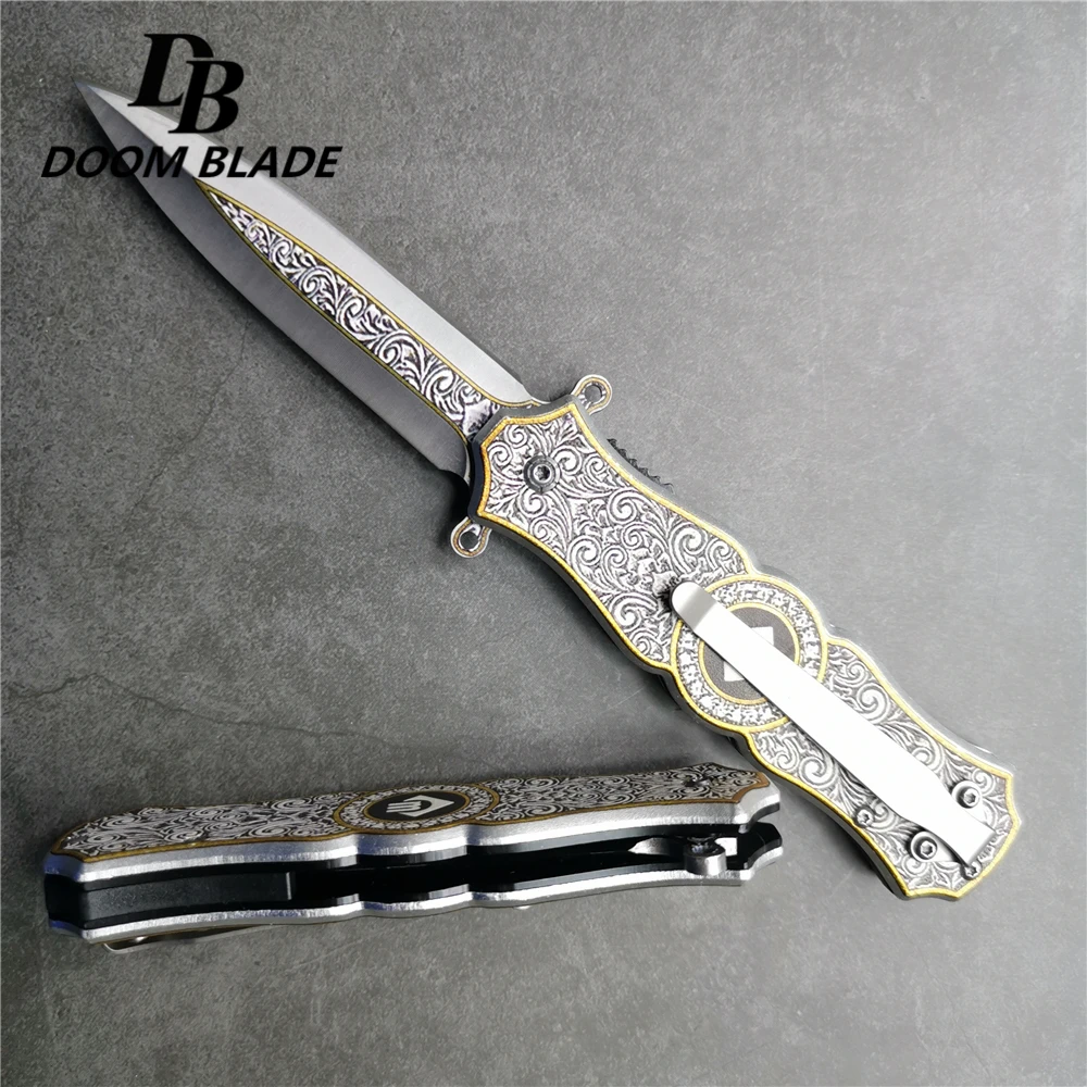 202 мм (8 ') 56HRC складной нож 5CR13 лезвие стальная ручка шарикоподшипник для охоты на