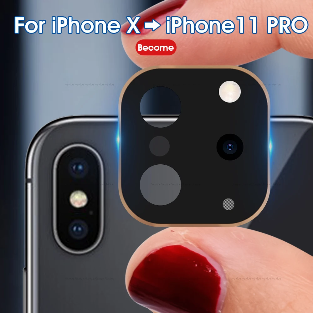 Чехол для iPhone 11 Pro Max Simulation camera для iPhone X XS MAX Xs чехол для объектива камеры кольцо из титанового сплава