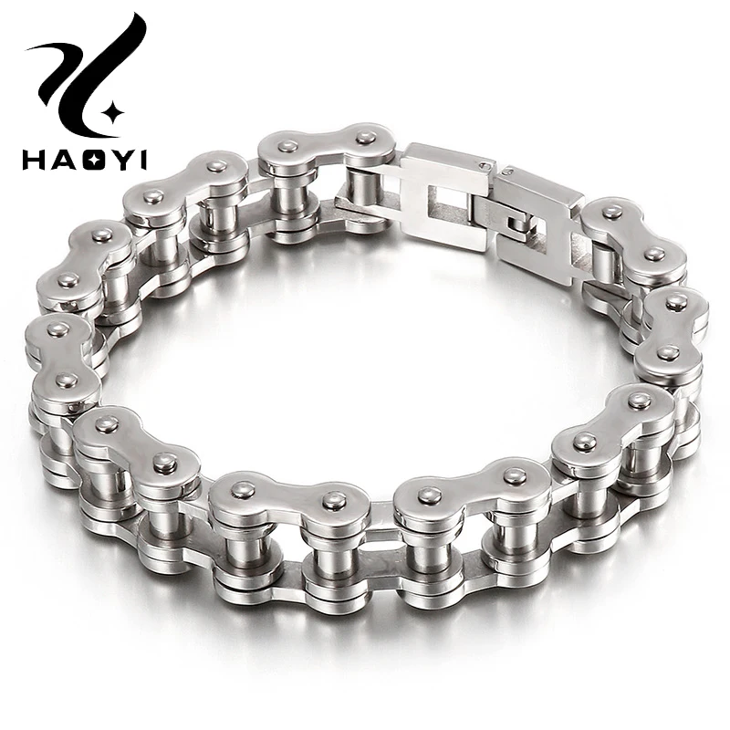 

HAOYI Fashion Heavy Bicycle Motorcycle Chain Bracelet 15mm 19mm Wide For Men
