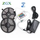 Светодиодная лента ZGX с Wi-Fi, водонепроницаемый RGB светильник с диодами, адаптер 12 В, 5 м, 10 м, для украшения кухни