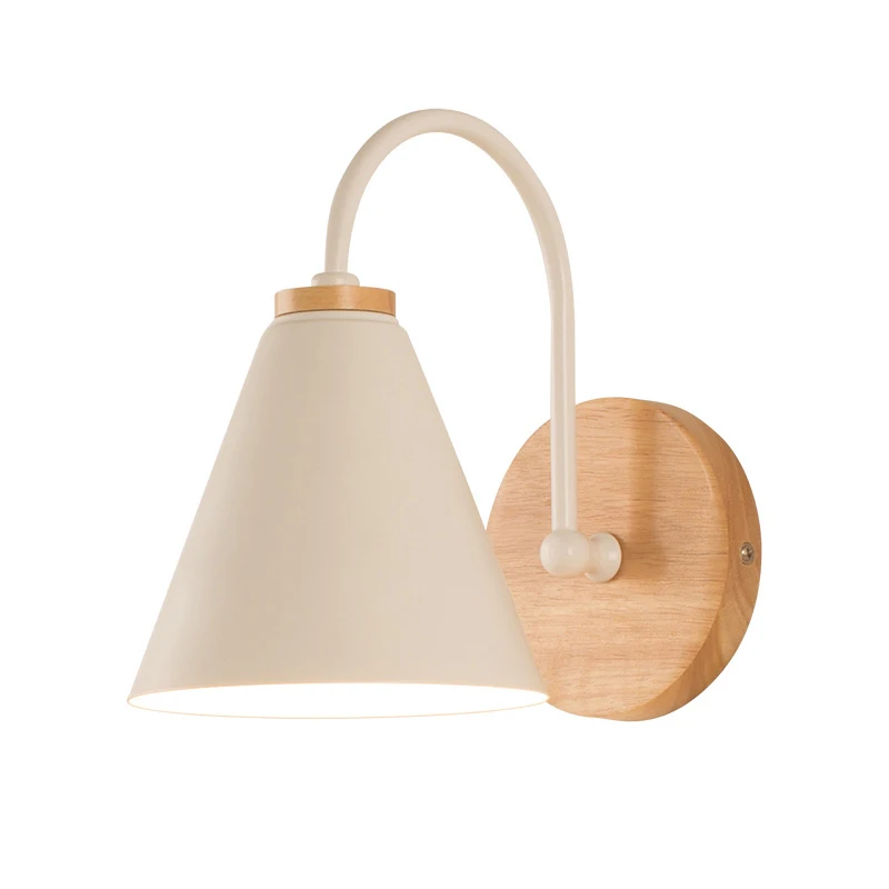 2023 Wooden Wall Lights Bedside Wall Lamp Bedroom WallLight Sconce For Restaurant Modern Wall Lamp E27 Nordic Macaroon Sconces