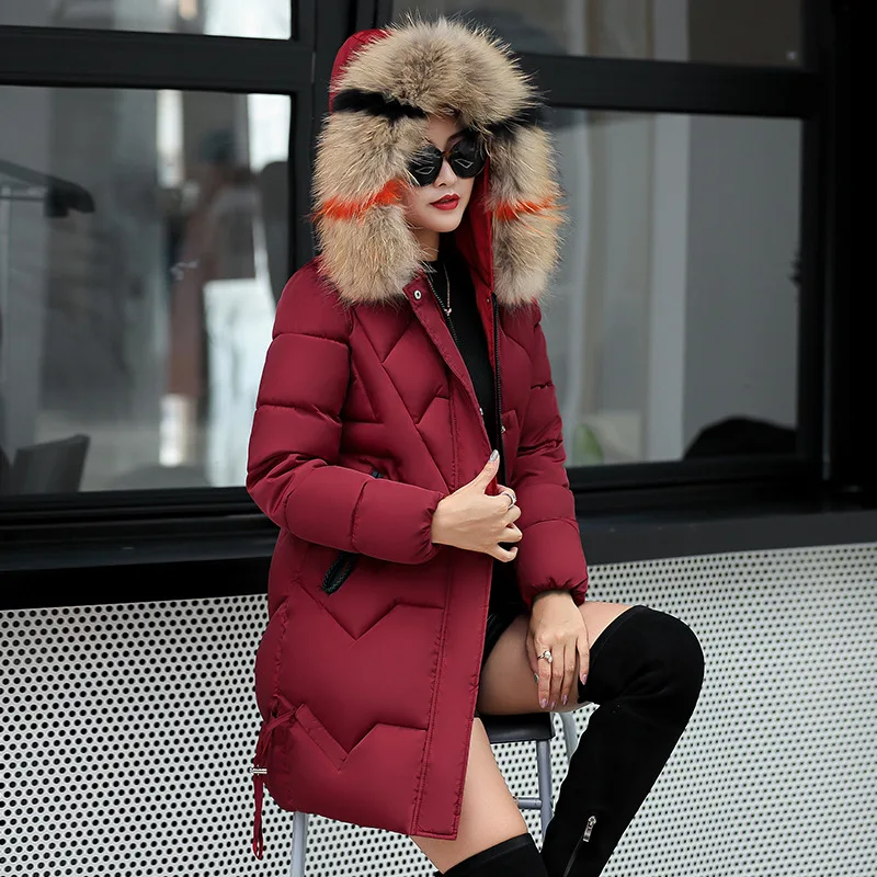 2021 Autumn Winter Solid Color Parka Womens Casual Zipper Long Jackets Fashion Slim Women Thick Hooded Cotton Padded Coats