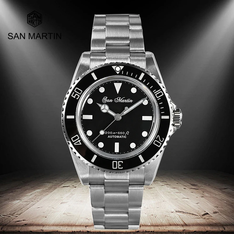 

San Martin Men Diver Watch Water Ghost TP5000/SW200 Automatic Mechanical Watch Sapphire 200M Waterproof BGW9 Luminous Watch