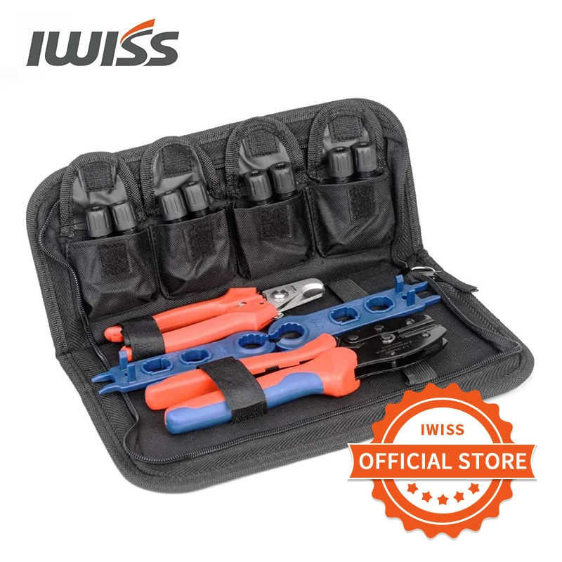 

IWISS LY-2546B KIT Solar PV Panel Crimping plier set crimper Tool Kit with Wire Cutter cable cutting Spanner and Connectors