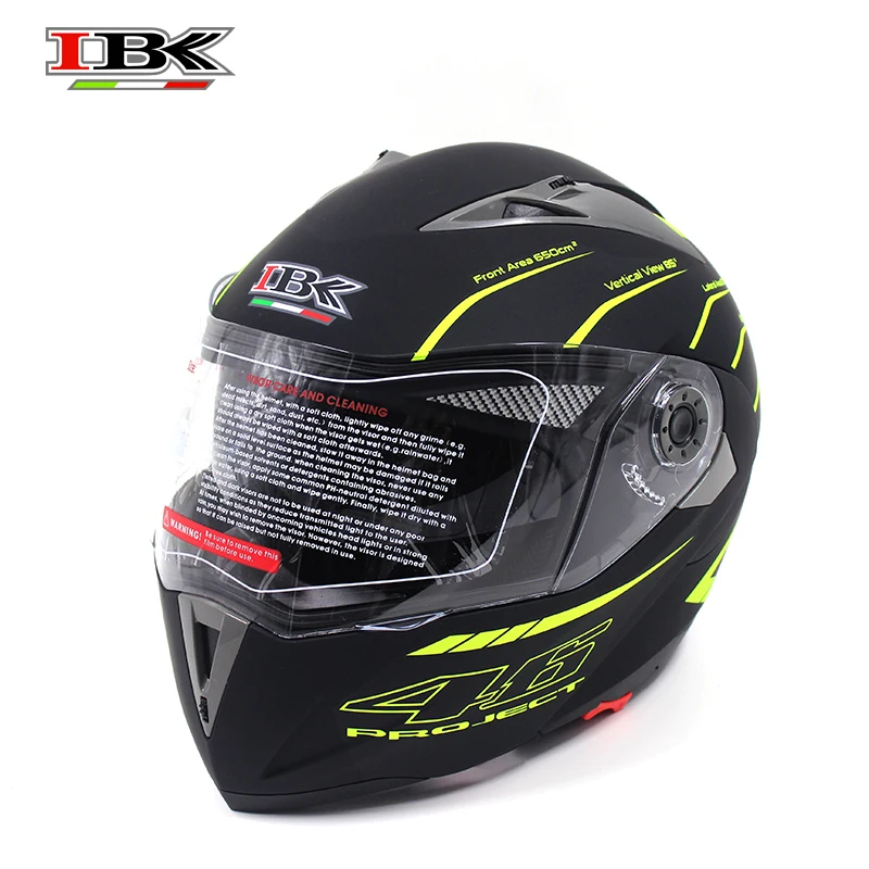 

IBK мотоцикл гоночный шлем с полной защитой лица Casco шлем унисекс Двойной объектив открытым лицом Стильный шлем IBK-105